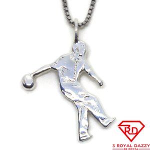 Bowling ball Man 3D Pendant 925 Sterling Silver